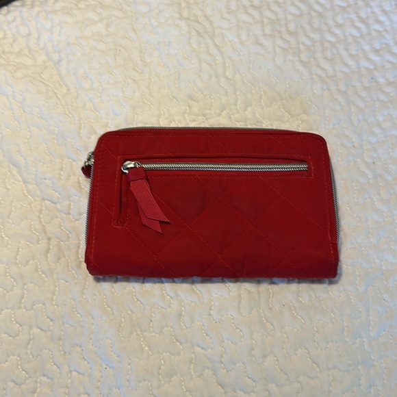 Vera Bradley Red Microfiber Turnlock Wallet - Picture 2 of 9